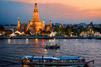 Bangkok. Landscape in sunset of Wat Arun Temple from Chao Praya River from the roof of Sala Rattanakosin Hotel. Bangkok. Thailand. Asia. Sala Rattanakosin restaurant and bar, sala rattanakosin’s restaurant, is a scenic, riverfront dining option, overlooking the legendary chao phraya river and the mystical temple of dawn. Sala Rattanakosin bangkok also features the roof, this rooftop bar and terrace in bangkok provides idyllic riverfront setting to relax with a cold beverage at the end of a wonderful sightseeing day. At Sala Rattanakosin, we make sure that guests will have a memorable experience as they enjoy our wine bar and restaurant in bangkok. 