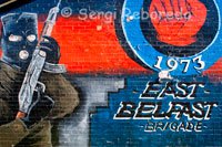 East Belfast Brigade. One of the loyalist murals at the bottom of the Newtownards Road in East Belfast, Northern Ireland. U.F.F. Mural, East Belfast "For as long as one hundred of us remain alive we shall never in anyway consent to submit to the Irish for its not for glory, honor or riches we fight but for freedom alone which no man loses but with his life. U.D.A./U.F.F." 