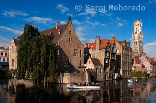 The Belfry of Bruges, Belfort (Medieval Bell Tower), Rozenhoedkaai, Bridge over Dijver Canal 