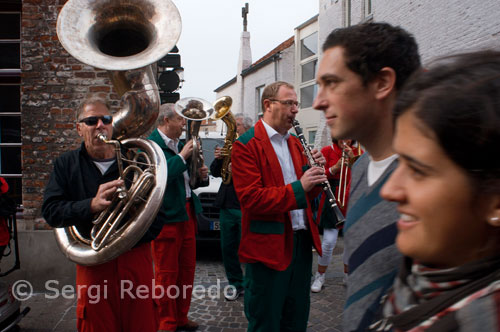 BRUGES BRUGGE BRUSSELS Music band on the Bruges streets. 