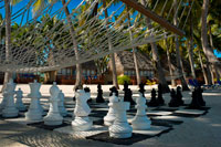 Aitutaki. Cook Island. Polynesia. South Pacific Ocean. Giant chess set on the beach of the Aitutaki Lagoon Resort & Spa Hotel. With a lagoon that is arguably one of the most beautiful in the world, a cruise out on its pristine water is an absolute must. You are likely to be so enchanted, that you'll book another tour for the next day. Back on land, the island of Aitutaki has an interesting history and there are excavations of local marae underway. You can take a safari tour to these ancient places, explore the island and also find out about the legacy of the American troops stationed here during WWII. For novice scooter riders, Aitutaki is generally safer than Rarotonga where traffic can be quite busy at times. (There are also no dogs.) There are not many shops but there is also some locally made handcraft for sale. And when it comes to the nightlife, well these guys know how to party! Aitutaki also has world class restaurants, some fun casual places to meet up with locals and Island Nights. Aitutakians are known as some of the best dancers in the Cook Islands - which is an impressive reputation in this country of dancers. Their agility, rhythm and grace are often recognised in the national dance competitions. 