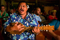 Atiu Island. Cook Island. Polynesia. South Pacific Ocean. Atiu Villas regularly organize island nights when there are enough visitors on Atiu. If you are staying in accommodation elsewhere, contact Atiu Villas and let them know that you would be keen to go to an Island Night if they are having one. You might be just the extra number that they need to organize it. The Island Nights on Atiu are fun and authentic. This is traditional Cook Islands dance and entertainment - not a glamourous show heavily influenced by islands such as Tahiti and Hawaii. Atiu Villas also serve a meal and have a bar at their restaurant - Kura's Kitchen. You need to make a booking by 3pm for the restaurant.  With the annual dancer of the year competition just around the corner – dancers are polishing up their acts ready for the cultural extravaganza. Across the outer islands, dancers are going through the ‘elimination’ process where the islands hold their own dancer of the year competition where the winners will represent the island in the national competition on Rarotonga. On the island of Atiu, the elimination dancer of the year competition sponsored by Air Rarotonga was held last Saturday at Atiu Villas. 10 competitors took to the stage in the various dance categories on offer. The 150 strong crowd were treated to some fantastic dancing – the first competition on Atiu since 2006. 