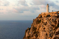 Formentera. Sunrise. Lighthouse, Faro de la Mola, Formentera, Pityuses, Balearic Islands, Spain, Europe
