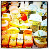 Wide selection of cheeses to be found in Montpellier.
