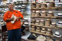 Victor´s Panama Shop. Hut shop. A Panama hat is a traditional brimmed straw hat which is actually made in Ecuador,  not Panama. They are light-colored, lightweight, and breathable, which makes them the perfect headgear to wear here as you walk about the city. This little store in the Casco Antiguo specializes in these hats. Souvenirs like the famous Panama hat can be picked up at Victor's, open until 10 at night. 