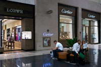 Panama Cartier loewe shops in Mall Multiplaza Pacific. Multiplaza Pacific is the most modern and exclusive mall in the region. It was developed with the concept of a Shopping Hub, being Panama city, one of the cities with the largest number of tourist traffic in Central and South America.  It counts with 64,800 square meters, offering more than 280 exclusive designer stores, department stores, supermarkets, pharmacies, banks, a full branded food court and movie theaters.