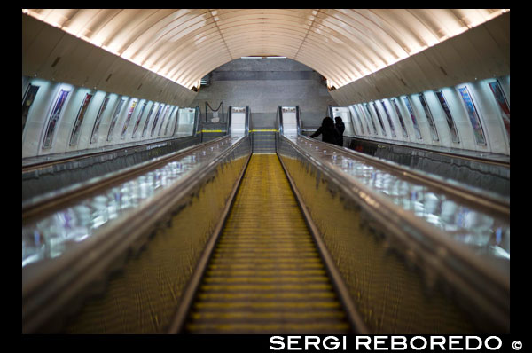 One of the Prague subway tunnels. The Prague metro