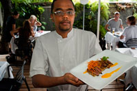 Atelin Ives, chef of Restaurant Villa Angelique in Saint Denis. Villa Angelique, offers lunch, cuisine type "Bar". A weekly card tempting and fabulous dessert buffet, served on the terrace, surrounded by a garden of orchids lontan vegetation and endemic plant cell walls. A moment of sweet escape in the heart of the city ... In the evening we will welcome you in an elegant and cozy with a refined map, combining tradition and modernity. Angelique Villa team and colleagues who enchant with their food and their passion, we invite you to discover.