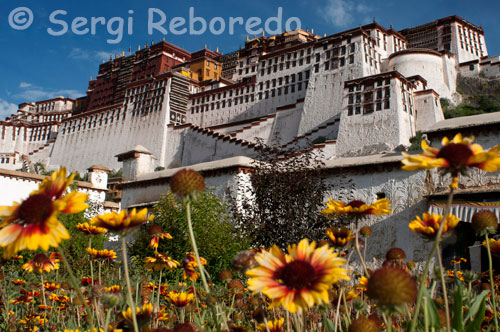 Potala Palace. Lhasa. Located in Hongshan Mountain in Lhasa, capital of the Autonomous Region of Tibet, the Potala Palace is 3,700 m above sea level. Is said to mark the arrival of Princess Wen Cheng of the Tang imperial family, the Tibetan King Sontsa Gampo had built the magnificent palace of a thousand rooms and halls in the year 631. It occupies an area of 410,000 square meters and has a floor space of 130,000 square meters. This is the quintessence of ancient Tibetan architecture.