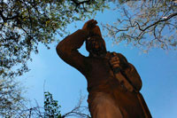 Dr David Livingstone statue on the edge of the Victoria Falls. Mosi-Oa-Tunya – The Smoke That Thunders – the local name for the Victoria Falls, is recognized as one of the seven natural wonders of the world, and has been declared a World Heritage Site by UNESCO. Sun International Zambia, The Falls Resort is a 46-hectare paradise, situated within the Mosi-Oa-Tunya National Wildlife Park, which fringes the Zambezi River and overlooks the Victoria Falls. The resort incorporates the three-star Zambezi Sun, and the sophisticated five-star hotel, The Royal Livingstone. The town of Livingstone, founded in 1905, was named after the famous Scottish missionary, Dr. David Livingstone who explored much of the area. This charming historic town has much to offer the visitor, including three museums: the Livingstone Museum traces the history of man in Zambia and has a good collection of memorabilia relating to Dr. David Livingstone; The Victoria Falls Field Museum which stands on an archaeological site with artifacts dating back millions of years, and the Railway Museum, detailing the years when Livingstone was the Railway Capital of a vast region and when much of its wealth came from the railways. I had the pleasure of staying at The Royal Livingstone, reminiscent of a by-gone era of colonial sophistication, where I was welcomed with iced tea and personal attention in the elegant lounge. 
