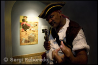 Actor dressed as a pirate in the Pirate Museum. Nassau.