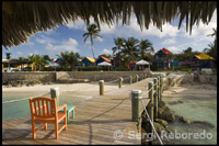 Pier and general views. Compass Point Hotel-Nassau. Bahamas