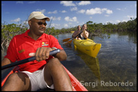 Exploring the National Park Kayak at Lucaya - Grand Bahama. Bahamas