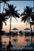 Swimming Complex Island Resort in El Nido Island collagen. Palawan.